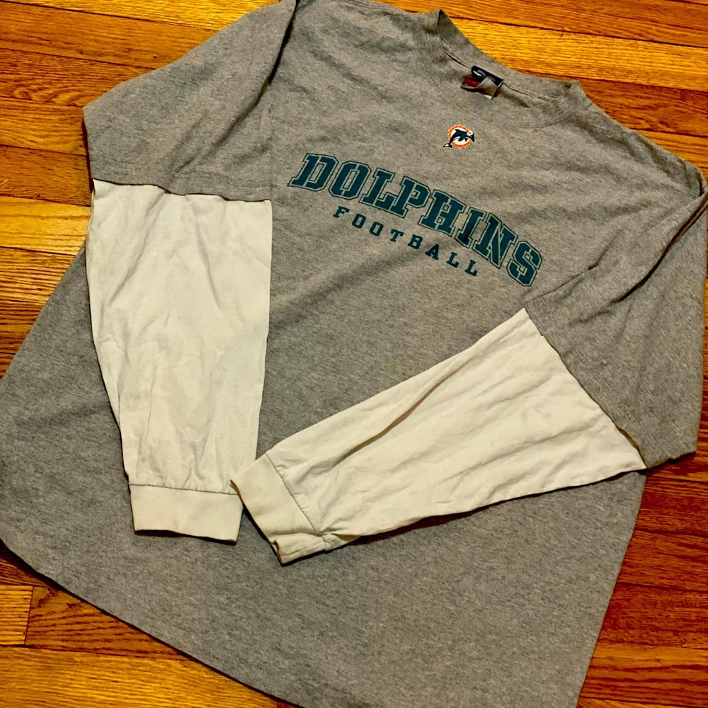 Miami Dolphins team shirt.